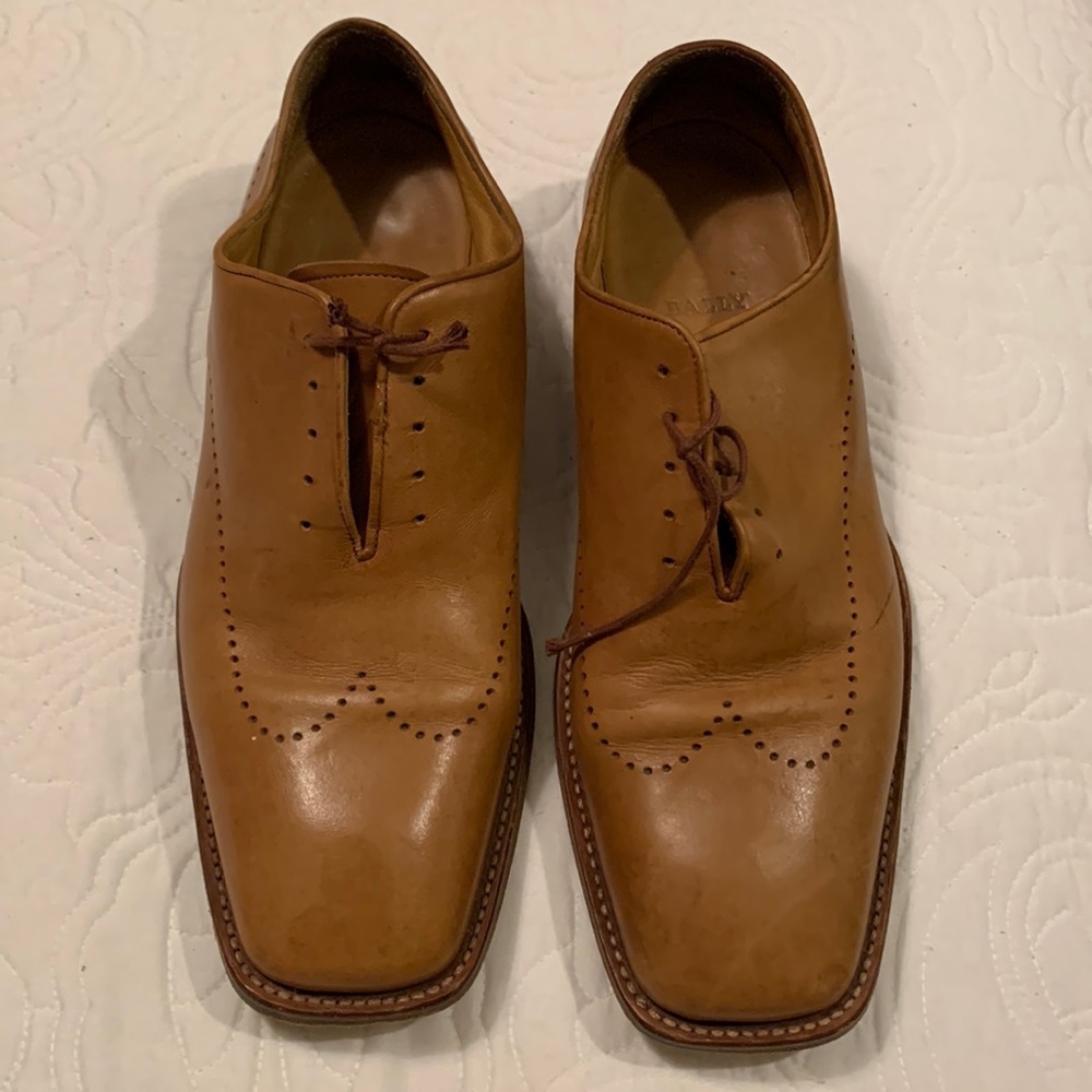 Bally Men Clarens Oxfords Light Brown Tan Leather Italy Made